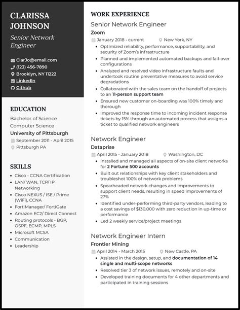 5 Senior Network Engineer Resume Examples For 2024 5 Senior Network Engineer Resume Examples For 2024