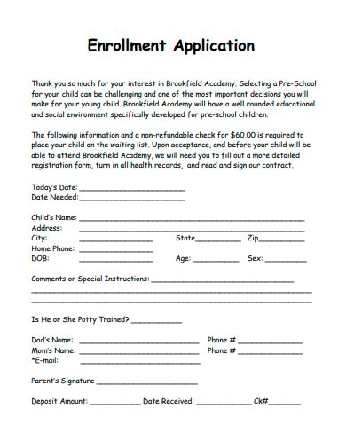 Application Enrollment Application Enrollment