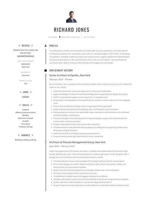 Architecture Resume Example