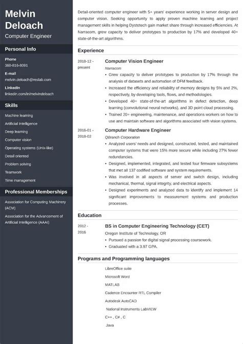 Computer Engineer Resume Example