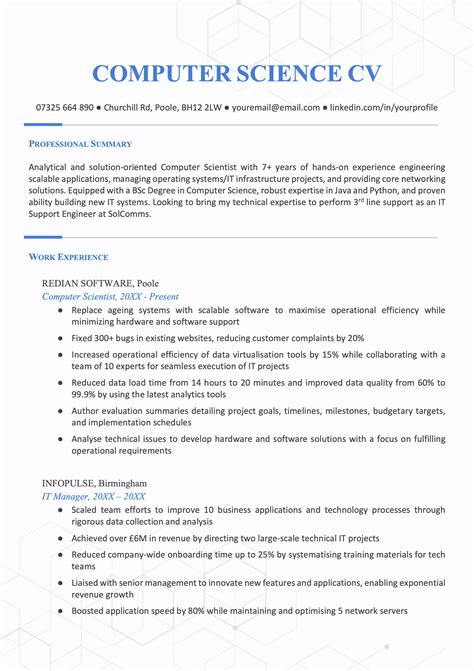 Computer Science Example Resume At Richard Groves Blog Computer Science Example Resume At Richard Groves Blog
