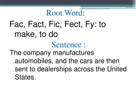 Fac Root Word Meaning Explained