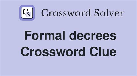 5 Formal Decrees
