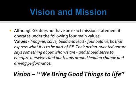 GE Mission Statement