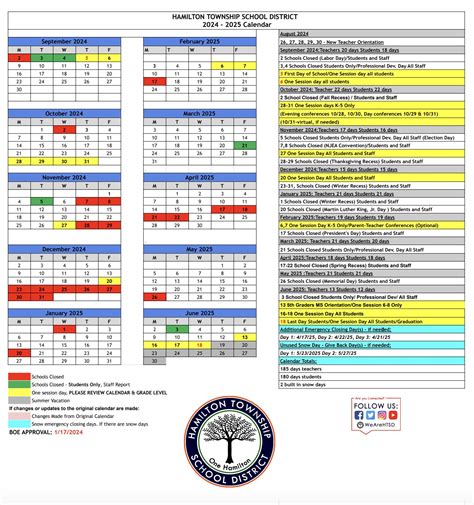Hamilton Township School District Calendar 2025 William W Bolds Hamilton Township School District Calendar 2025 William W Bolds
