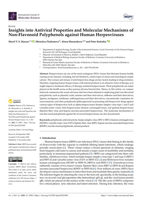 Insights Into Antiviral Properties And Molecular Mechanisms Of Non Insights Into Antiviral Properties And Molecular Mechanisms Of Non