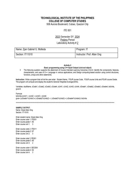 Lab Act2 Cpp Pdf Programming Paradigms Computer Engineering Lab Act2 Cpp Pdf Programming Paradigms Computer Engineering