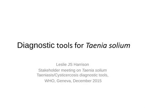 Pdf Diagnostic Tools For Taenia Solium And Taenia Saginata Pdf Diagnostic Tools For Taenia Solium And Taenia Saginata