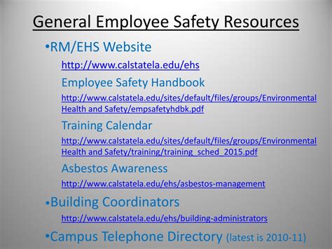 Ppt Comprehensive Employee Safety Training Resource At Csula Ppt Comprehensive Employee Safety Training Resource At Csula