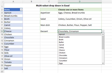 Select Multiple Items From A Drop Down List In Excel Select Multiple Items From A Drop Down List In Excel