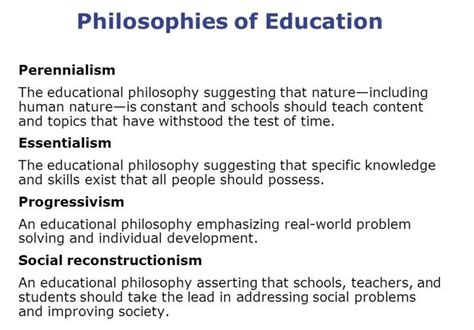 The 5 Education Philosophies The 5 Education Philosophies