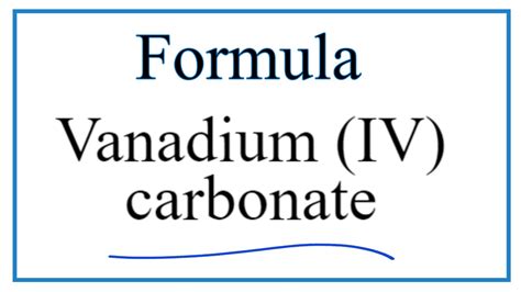 5 Ways Vanadium IV Carbonate Works